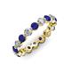 3 - Valerie 3.50 mm Blue Sapphire and Forever Brilliant Moissanite Eternity Band 