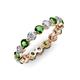 3 - Valerie 3.50 mm Green Garnet and Forever Brilliant Moissanite Eternity Band 