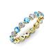3 - Valerie 3.50 mm Blue Topaz and Forever Brilliant Moissanite Eternity Band 