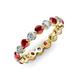 3 - Valerie 3.50 mm Ruby and Forever Brilliant Moissanite Eternity Band 