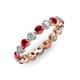 3 - Valerie 3.50 mm Ruby and Forever Brilliant Moissanite Eternity Band 