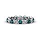 1 - Valerie 3.50 mm London Blue Topaz and Forever Brilliant Moissanite Eternity Band 