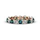 1 - Valerie 3.50 mm London Blue Topaz and Forever Brilliant Moissanite Eternity Band 