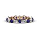 1 - Valerie 3.50 mm Blue Sapphire and Forever One Moissanite Eternity Band 