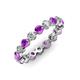 3 - Valerie 3.50 mm Amethyst and Forever One Moissanite Eternity Band 