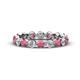 1 - Valerie 3.50 mm Rhodolite Garnet and Forever One Moissanite Eternity Band 