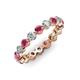 3 - Valerie 3.50 mm Rhodolite Garnet and Forever One Moissanite Eternity Band 