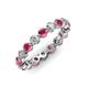 3 - Valerie 3.50 mm Rhodolite Garnet and Forever One Moissanite Eternity Band 