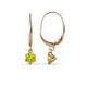 1 - Calla Yellow Diamond (4mm) Solitaire Dangling Earrings 