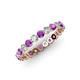 3 - Valerie 3.00 mm Amethyst and Forever Brilliant Moissanite Eternity Band 
