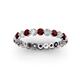 2 - Valerie 3.00 mm Red Garnet and Forever Brilliant Moissanite Eternity Band 