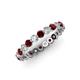 3 - Valerie 3.00 mm Red Garnet and Forever Brilliant Moissanite Eternity Band 