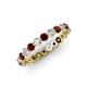 3 - Valerie 3.00 mm Red Garnet and Forever Brilliant Moissanite Eternity Band 