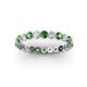 2 - Valerie 3.00 mm Green Garnet and Forever One Moissanite Eternity Band 