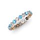 3 - Valerie 3.00 mm Blue Topaz and Forever One Moissanite Eternity Band 