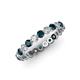 3 - Valerie 3.00 mm London Blue Topaz and Forever One Moissanite Eternity Band 