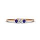 1 - Shirley 3.50 mm Round Lab Grown Diamond and Blue Sapphire Three Stone Engagement Ring 