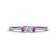 1 - Shirley 3.50 mm Round Lab Grown Diamond and Amethyst Three Stone Engagement Ring 