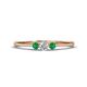 1 - Shirley 3.50 mm Round Lab Grown Diamond and Emerald Three Stone Engagement Ring 