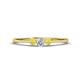 1 - Shirley 3.50 mm Round Lab Grown Diamond and Yellow Sapphire Three Stone Engagement Ring 