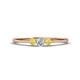 1 - Shirley 3.50 mm Round Lab Grown Diamond and Yellow Sapphire Three Stone Engagement Ring 