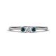 1 - Shirley 3.50 mm Round Blue and White Blue Diamond Three Stone Engagement Ring 