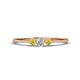 1 - Shirley 3.50 mm Round Yellow and White Yellow Diamond Three Stone Engagement Ring 