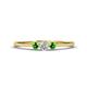 1 - Shirley 3.50 mm Round Lab Grown Diamond and Green Garnet Three Stone Engagement Ring 