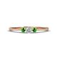 1 - Shirley 3.50 mm Round Lab Grown Diamond and Green Garnet Three Stone Engagement Ring 