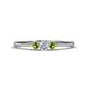 1 - Shirley 3.50 mm Round Lab Grown Diamond and Peridot Three Stone Engagement Ring 