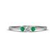1 - Shirley 3.50 mm Round Lab Grown Diamond and Emerald Three Stone Engagement Ring 