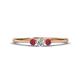 1 - Shirley 3.50 mm Round Lab Grown Diamond and Ruby Three Stone Engagement Ring 