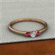 2 - Shirley 3.50 mm Round Lab Grown Diamond and Ruby Three Stone Engagement Ring 