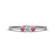 1 - Shirley 3.50 mm Round Lab Grown Diamond and Pink Tourmaline Three Stone Engagement Ring 