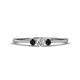 1 - Shirley 3.50 mm Round Black and White Black Diamond Three Stone Engagement Ring 