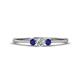 1 - Shirley 3.50 mm Round Lab Grown Diamond and Blue Sapphire Three Stone Engagement Ring 
