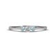 1 - Shirley 3.50 mm Round Lab Grown Diamond and Aquamarine Three Stone Engagement Ring 