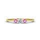 1 - Shirley 4.00 mm Round Lab Grown Diamond and Pink Sapphire Three Stone Engagement Ring 