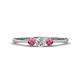 1 - Shirley 4.00 mm Round Lab Grown Diamond and Pink Tourmaline Three Stone Engagement Ring 