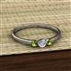 2 - Shirley 4.00 mm Round Lab Grown Diamond and Peridot Three Stone Engagement Ring 