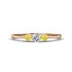 1 - Shirley 4.00 mm Round Lab Grown Diamond and Yellow Sapphire Three Stone Engagement Ring 