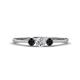 1 - Shirley 4.00 mm Round Black and White Black Diamond Three Stone Engagement Ring 