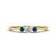 1 - Shirley 4.00 mm Round Blue and White Blue Diamond Three Stone Engagement Ring 