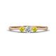 1 - Shirley 4.00 mm Round Yellow and White Yellow Diamond Three Stone Engagement Ring 