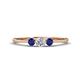 1 - Shirley 4.00 mm Round Lab Grown Diamond and Blue Sapphire Three Stone Engagement Ring 