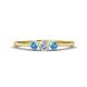 1 - Shirley 4.00 mm Round Lab Grown Diamond and Blue Topaz Three Stone Engagement Ring 