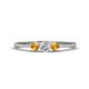 1 - Shirley 4.00 mm Round Lab Grown Diamond and Citrine Three Stone Engagement Ring 