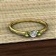 2 - Shirley 4.00 mm Round Lab Grown Diamond and Peridot Three Stone Engagement Ring 