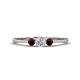 1 - Shirley 4.00 mm Round Lab Grown Diamond and Red Garnet Three Stone Engagement Ring 