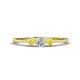 1 - Shirley 4.00 mm Round Lab Grown Diamond and Yellow Sapphire Three Stone Engagement Ring 
